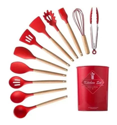 Set De 12 Utensilios De Cocina Silicona Resistentes Al Calor Envío gratis