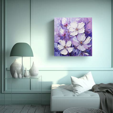 Cuadro De Flores Moradas Y Blancas En Lienzo DecoCuadros