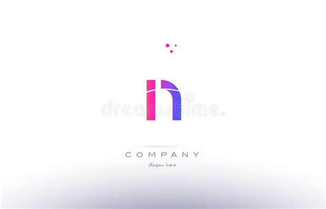 N Pink Modern Creative Alphabet Letter Logo Icon Template Stock Vector