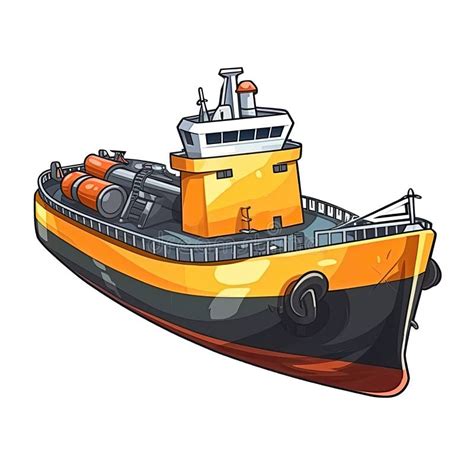 Oil Tanker In Cartoon Style Stiker On White Background On Isolated