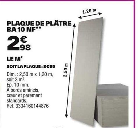 Promo Plaque De Pl Tre Ba Nf Chez Brico D P T Icatalogue Fr