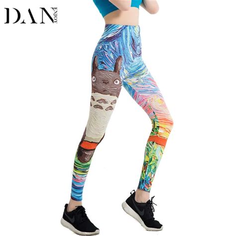 Danenjoy Women Leggings 3d Printed Japan Puppets Gradient Leggins