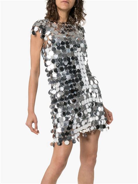 Rabanne Sequin Chain Disc Mini Dress Farfetch Mini Dress Paco