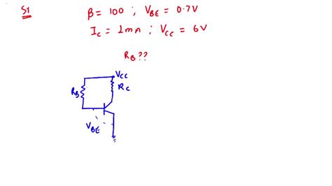 A Silicon Transistor Is Biased With Base Resistor Method If B100 Vbe 07 V Zero Signal