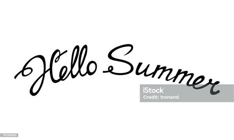 Hello Summer Black Text Stock Illustration Download Image Now