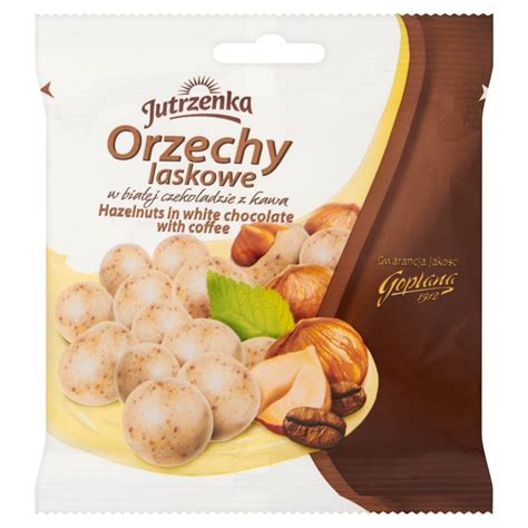 Jutrzenka Orzechy laskowe w białej czekoladzie z kawą 80 g Zakupy