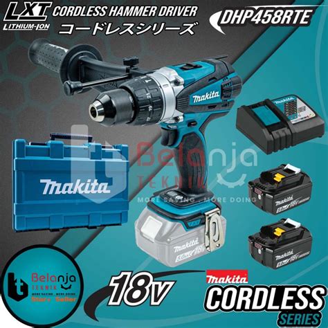 Jual Makita Mesin Bor Cordless DHP 458 RTE 18 Volt Hammer Driver