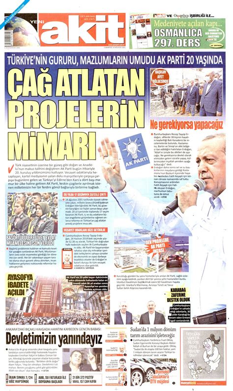 Yeni Akit Gazetesi 14 Ağustos 2021 Cumartesi