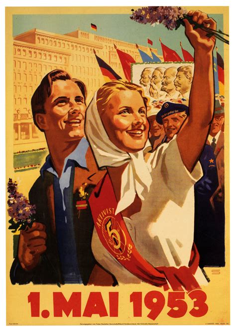 Celebrating May Day in East Germany, 1953. : r/PropagandaPosters