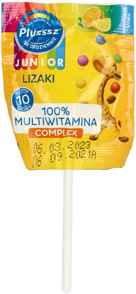 PLUSSSZ Junior Lizak O Smaku Owocowym 100 Multiwitamina Complex 8