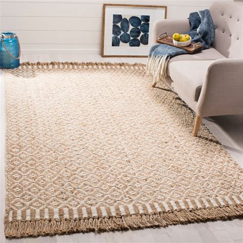 Gracie Oaks Nicholson Geometric Handmade Flatweave Jute Sisal Area Rug