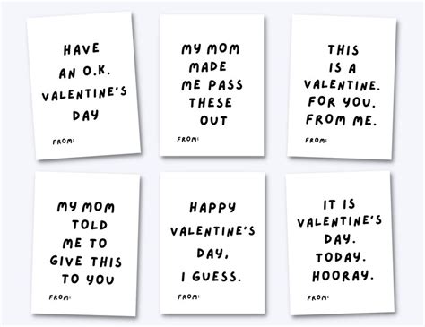 Funny Valentine Cards for Kids Printable Classroom - Etsy