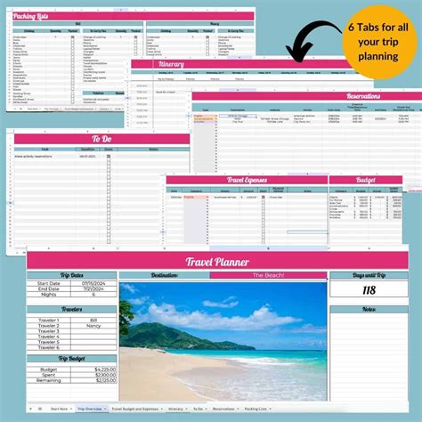 Travel Planner Google Sheets Spreadsheet Next Phase Parenting