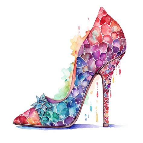 Premium Ai Image A Painting Of A Colorful High Heel Shoe With A