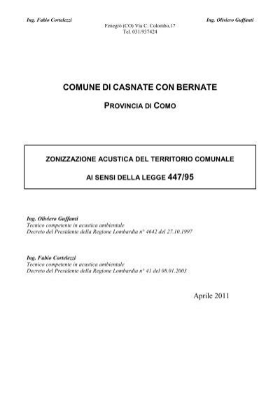 ZONIZZAZIONE ACUSTICA CASNATE CON BERNATE Pdf