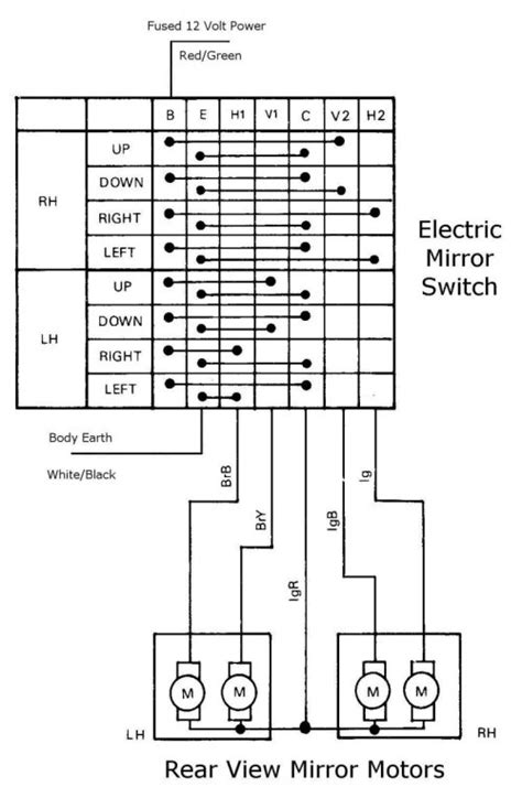 Connector Wiring Diagram Electric Mirror Retrac Side View Mi