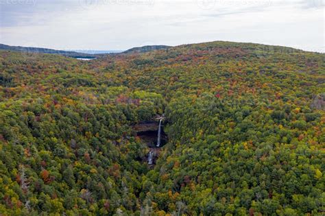 Kaaterskill Falls And Fall Foliage In The Catskill Mountains In Upstate