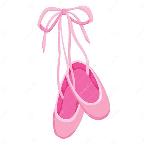 Cute Pink Ballerina Ballet Shoes Illustration Vector Clipart Stock ...