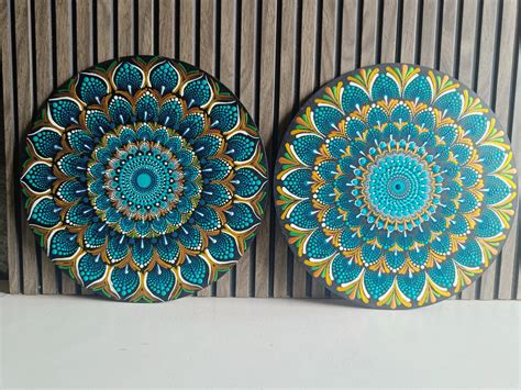 Turquoise Pair Mandala Art Sasiaa