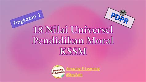 Nilai Universal Pendidikan Moral Kssm Youtube