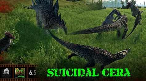 The Isle Evrima Suicidal Cera Update 65 Ceratosaurus Youtube