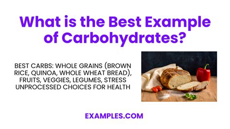 Examples Of Carbohydrates Foods