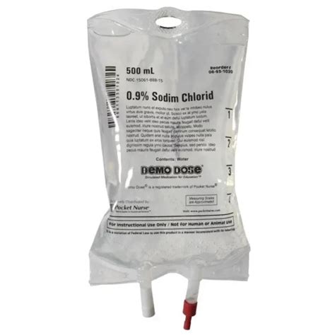 Demo Dose Simulated 500ml Sodium Chloride 0 9 Reflex Medical