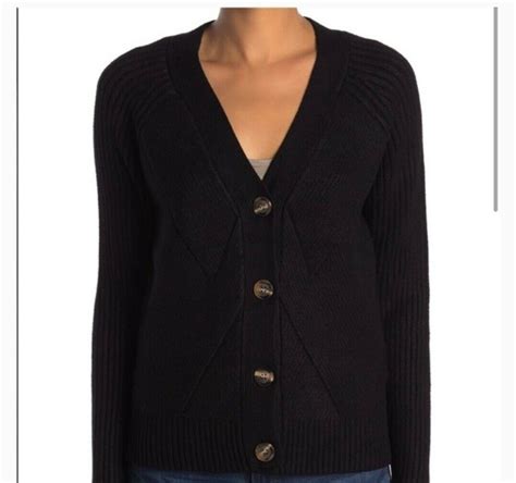 Devotion By Cyrus Womens Sweater Black Xlarge Xl Button Up Cardigan