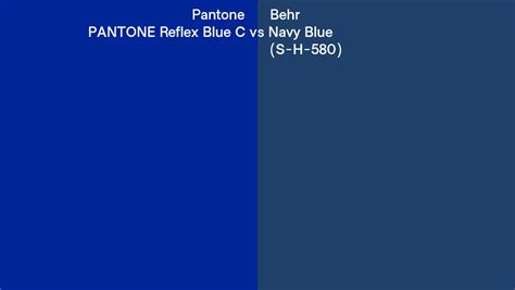 Pantone Reflex Blue C Vs Behr Navy Blue S H 580 Side By Side Comparison