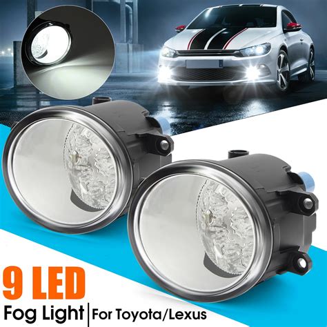 2Pcs 9 LED Car Front Driving Fog Light Lamp Running Light For Toyota