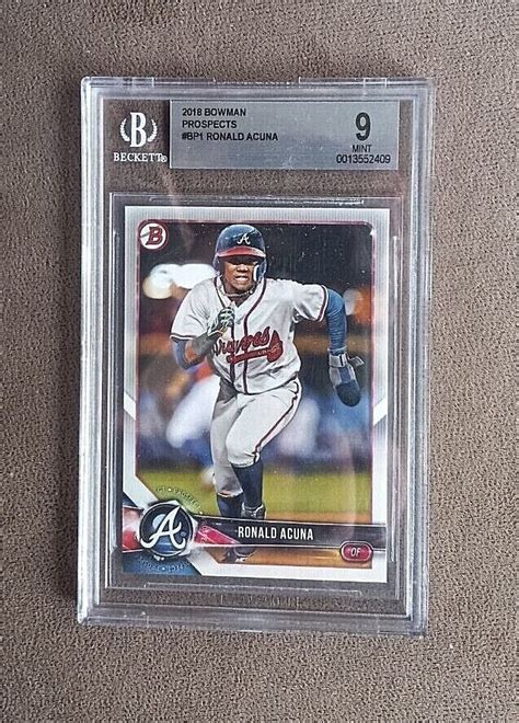 Bowman Prospects Ronald Acuna Card Bp Bgs Graded Mint Ebay