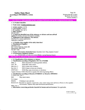 Fillable Online Safety Data Sheet According to 19072006EC Article Fax ...