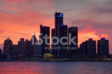 Detroit Sunset Stock Photo | Royalty-Free | FreeImages