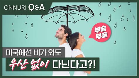 미국인들 우산 안 쓰는 이유feat비도 오고 그래서 Youtube