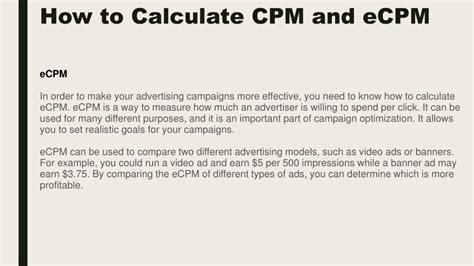 Ppt How To Calculate Cpm And Ecpm Powerpoint Presentation Free