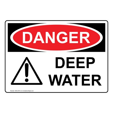 Osha Sign Danger Deep Water Sign Recreation