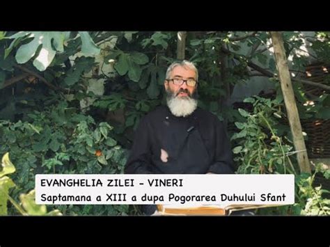 Pr Valentin EVANGHELIA ZILEI VINERI Saptamana A XIII A Dupa