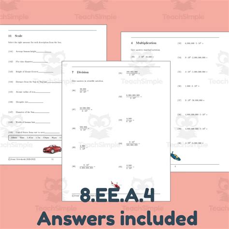 Working With Scientific Notation 8 Ee A 4 By Teach Simple