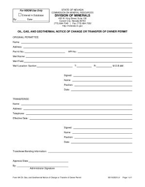 Fillable Online Form 8A OIL GAS AND GEOTHERMAL NOTICE OF CHANGE OR