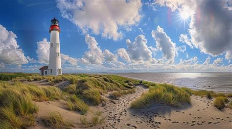 Premium Photo Panorama Of The Westerheversand Lighthouse