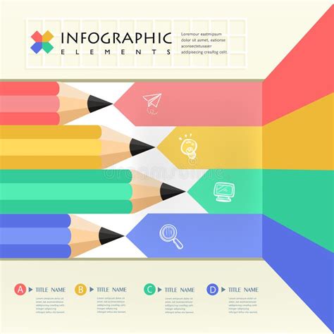 企业教育铅笔infographics 向量例证 插画 包括有 要素 铅笔 忠告 设置 创造性 数字式 40916084