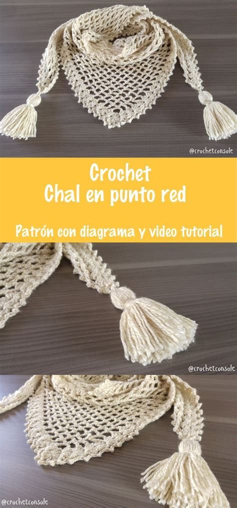 Chal A Crochet En Punto Red Paso A Paso Con Videotutorial Patrones