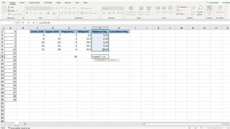 Using Excel To Find Midpoint Relative Frequency And Cumulative