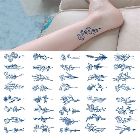 Juice Tattoo Small Sweet Style Floral Series Lasting Days Waterproof