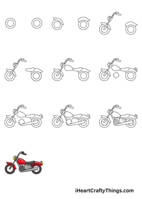 Motorcycle Drawing - How To Draw A Motorcycle Step By Step