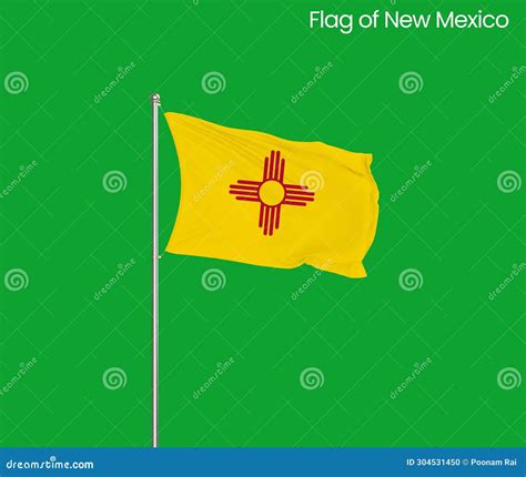 High Detailed Flag of New Mexico. New Mexico State Flag, National New ...