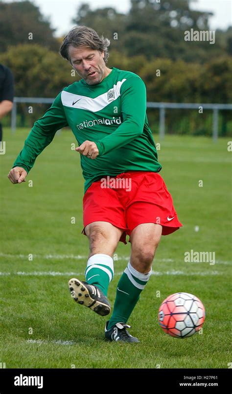 Comedian John Bishop Scores The Winning Penalty During A Football Match