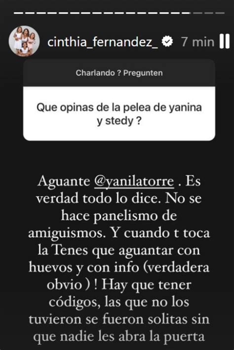 Cinthia Fern Ndez Se Meti En La Interna Entre Yanina Latorre Y Estefi