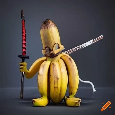 Old Banana Holding A Katana Sitting On Toilet On Craiyon