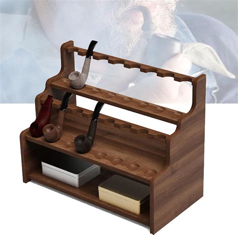 Elliat Wooden Pipe Stand Tobacco Pipe Stand Holder For Smoking Pipes